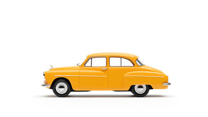 yellow car isolated on white background generated by AI