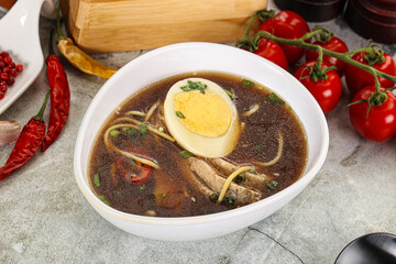 Japanese Miso soup with chicken