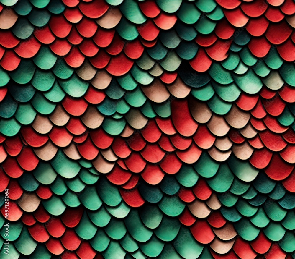 Poster fish scale seamless pattern