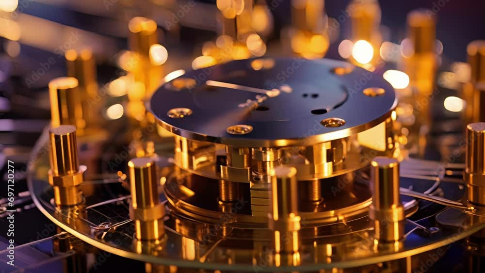 Poster a closeup of a single photon detector, capable of detecting and measuring the smallest units of ligh