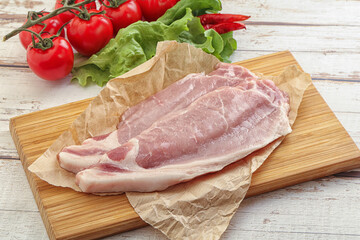 Raw pork steak for grill