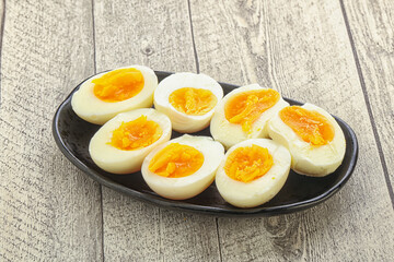 Boiled chicken egg for breakfast