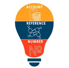 ARN - account reference number acronym. business concept background. vector illustration concept with keywords and icons. lettering illustration with icons for web banner, flyer, landing pag