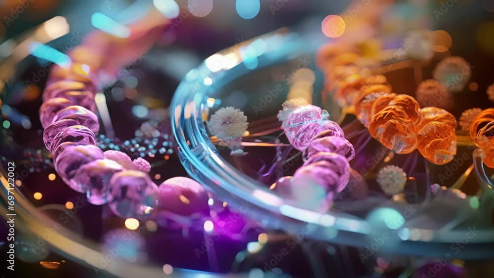 Poster a closeup of a crisprcas9 enzyme complex interacting with a plasmid from a drugresistant bacterium. 