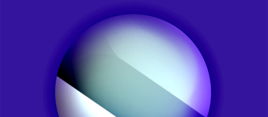 Glossy metal glowing circles geometric background. Minimal abstract composition. Vector illustration For Wallpaper, Banner, Background, Card, Book Illustration, landing page