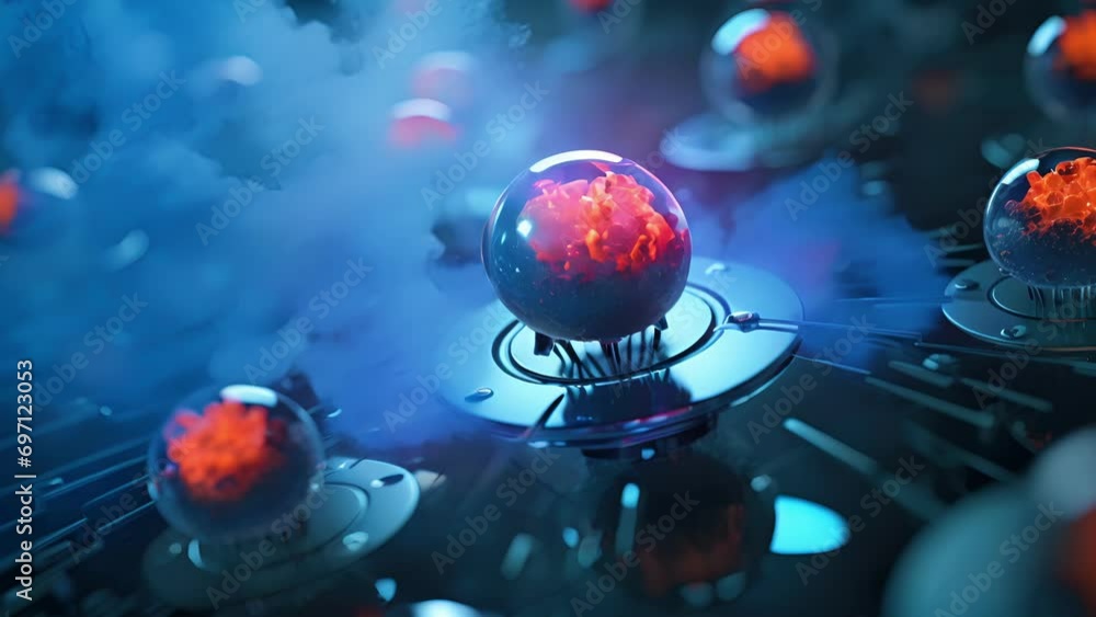 Poster tiny robots called nanobots are being developed to target and destroy cancer cells, as seen in this 