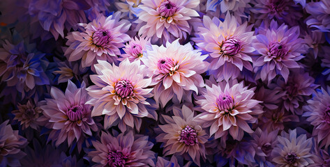 pink and blue flowers, close up of purple and yellow flowers, close up of a bunch of flowers, purple flowers with white or yellow blooms - Powered by Adobe