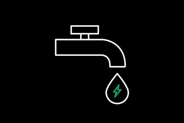 water energy illustration in dark style. Flat vector illustration.