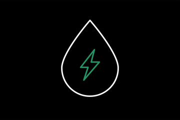 water energy illustration in dark style. Flat vector illustration.