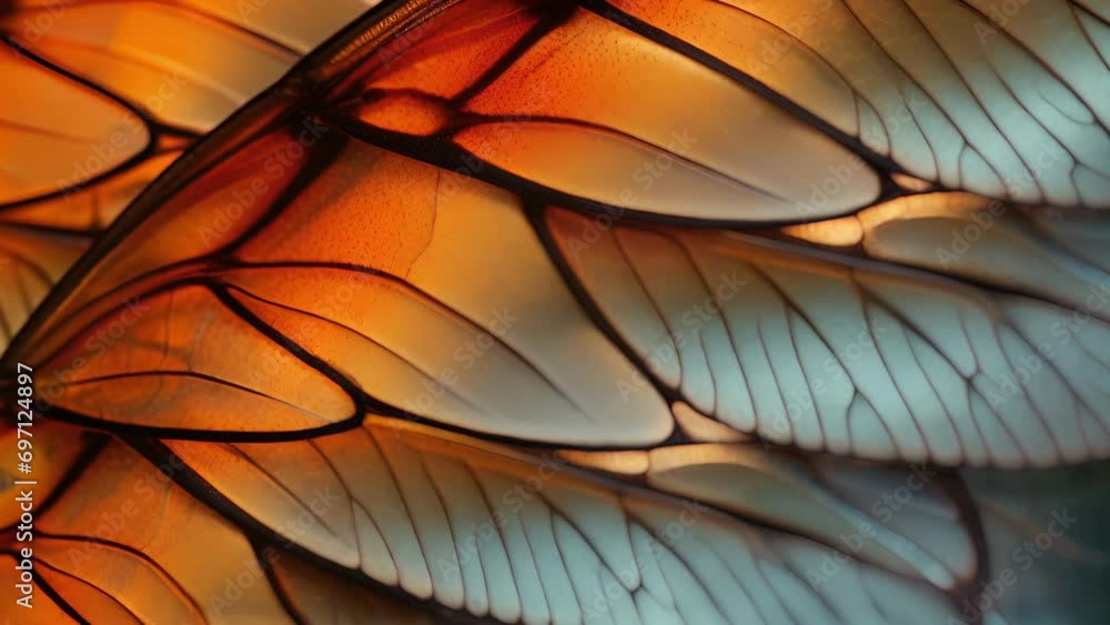 Poster a closeup of a erflys wing, showcasing the intricate patterns designed by nature to respond to light