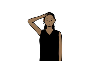African-American senior woman making a salute.
