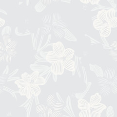 Monochrome Botanical Floral Seamless Pattern Design