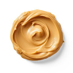 top view peanut butter on isolate transparency background, PNG