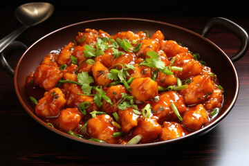gobi manchurian in ceramic bowl