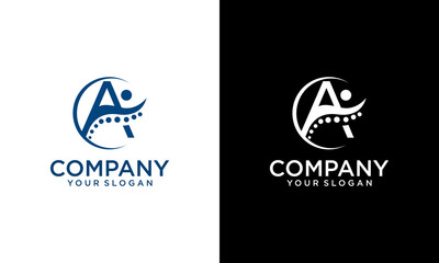 Creative Letter AA Chiropractic logo with modern style premium vector