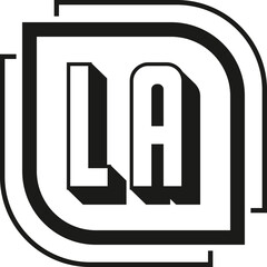 LA letter logo design on white background. LA logo. LA creative initials letter Monogram logo icon concept. LA letter design