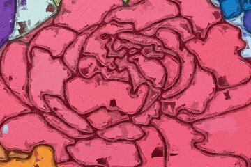 Oil paintings and various flowers, roses, peonies, flowers, and birds are beautiful