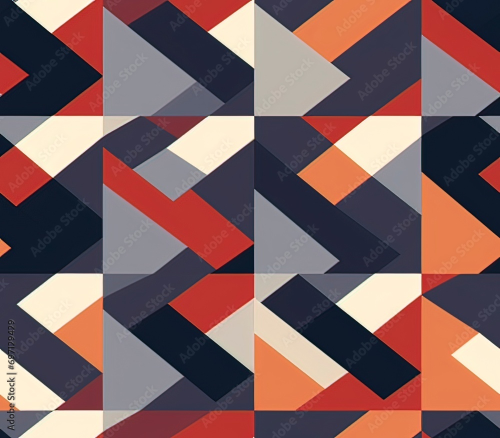 Poster design a set of geometric patterns using a limited color palette, seamless pattern