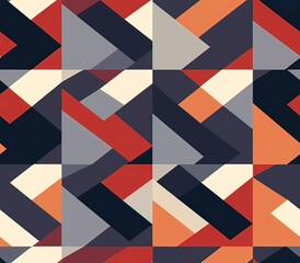 Fototapeta na wymiar Design a set of geometric patterns using a limited color palette, Seamless Pattern