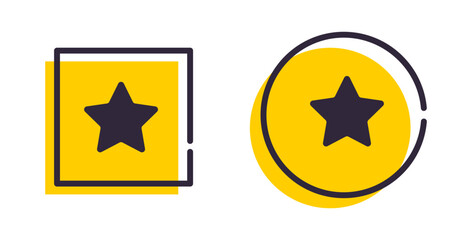 Star icon outline style. Rating review symbol. Vector illustration