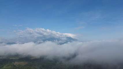 clouds in the mountains