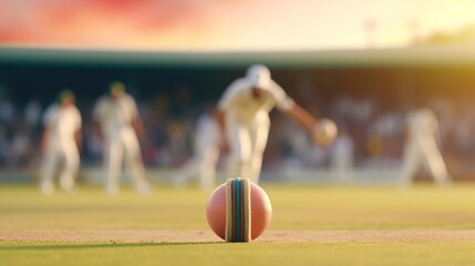 A cricket bowler delivering a precise and strategic bowl, captured in the intensity of the game