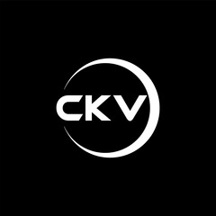 CKV letter logo design with black background in illustrator, cube logo, vector logo, modern alphabet font overlap style. calligraphy designs for logo, Poster, Invitation, etc.