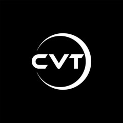 CVT letter logo design with black background in illustrator, cube logo, vector logo, modern alphabet font overlap style. calligraphy designs for logo, Poster, Invitation, etc.