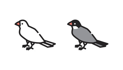 Fototapeta premium 文鳥 イラスト アイコン