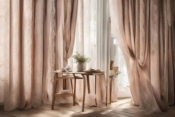 curtain in the interior luxurious room expensive cloths curtain hanging in the room abstract background 