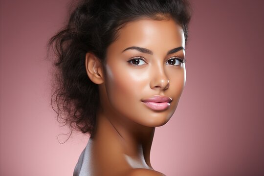 Close-up Beauty Neck Skincare Studio Wellness Cosmetics Texture Brown Background Dermatology
