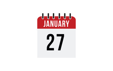 27 january calendar vector. Flat vector daily calendar icon. calendar icon vector.