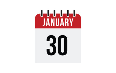 30 january calendar vector. Flat vector daily calendar icon. calendar icon vector.