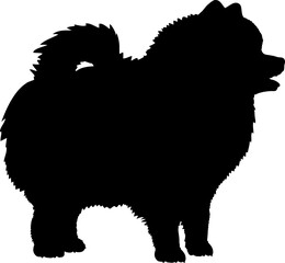 Dog Pomeranian spitz silhouette Breeds Bundle Dogs on the move. Dogs in different poses.
The dog jumps, the dog runs. The dog is sitting. The dog is lying down. The dog is playing
