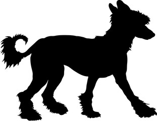 Dog Chinese Crested silhouette Breeds Bundle Dogs on the move. Dogs in different poses.
The dog jumps, the dog runs. The dog is sitting. The dog is lying down. The dog is playing
