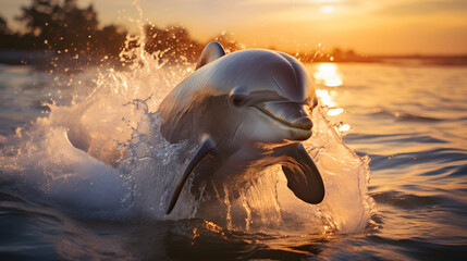 dolphin jumping out of the water - Powered by Adobe