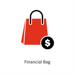 Financial Bag and business icon concept