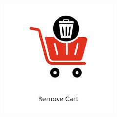 Remove Cart and trolley icon concept