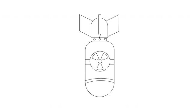 animated sketch of a nuclear bomb icon