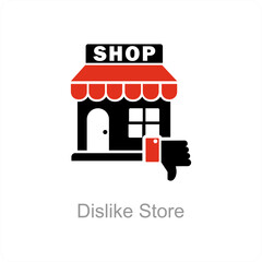 Dislike Store and shop icon concept