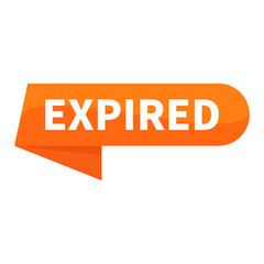 Expired In Orange Rounded Rectangle Ribbon Shape For Sale Information Business Marketing Social Media Promotion Announcement
