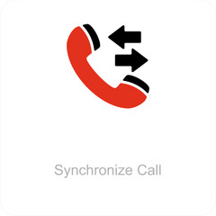 Synchronize Call and calling icon concept