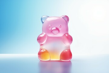 Realistic Jelly bear mockup. Sweet food. Generate Ai