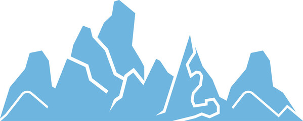Blue Mountain Silhouette Illustration 