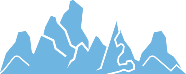 Fotobehang Bergen Blue Mountain Silhouette Illustration 
