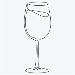 Continuous line hand drawing vector illustration glass art 