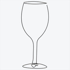 Continuous line hand drawing vector illustration glass art 