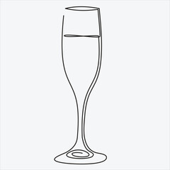 Continuous line hand drawing vector illustration glass art 