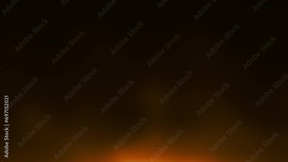 Poster sffron color focus overlay blur light passing into fire smoke slowly floating in steam moving loop o