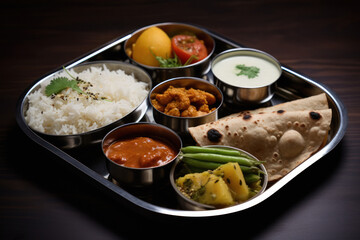 Traditional Indian Food or veg thali